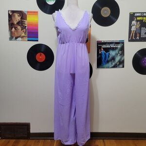 Movie Star | 80s Vintage Lavender Nylon Jumpsuit